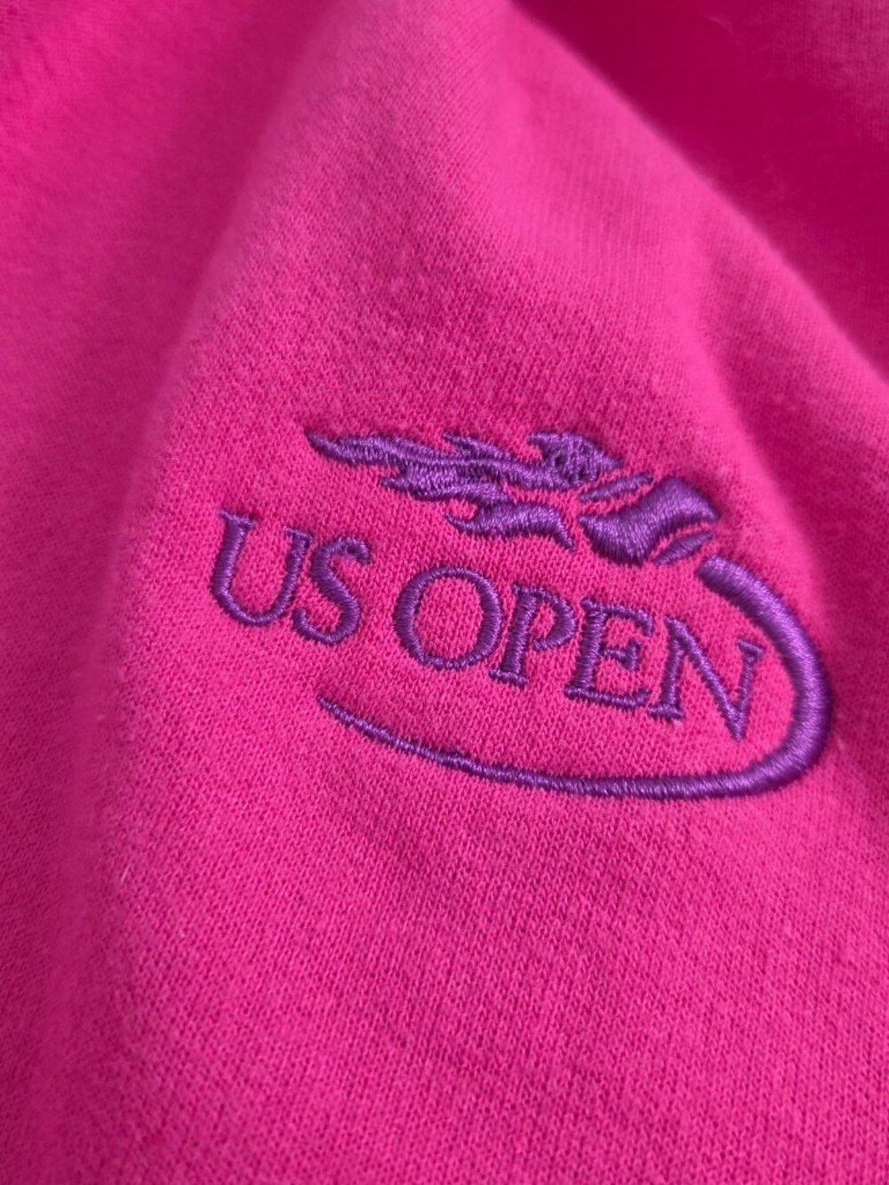 Vtg US Open Pink Hoodie Youth XL Tennis Athleisure Preppy Y2K Sporty Full Zip - Picture 4 of 16